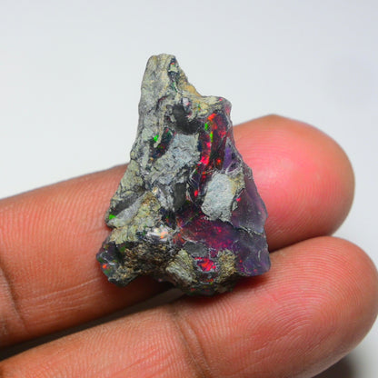 Rare Black Opal 16.10 Carats | Natural Black Ethiopian Opal Rough - Ready for Cutting & Jewelry!