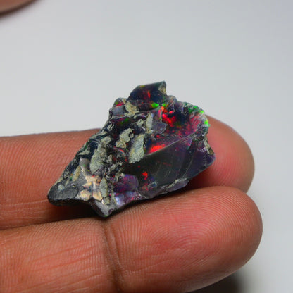 Rare Black Opal 16.10 Carats | Natural Black Ethiopian Opal Rough - Ready for Cutting & Jewelry!