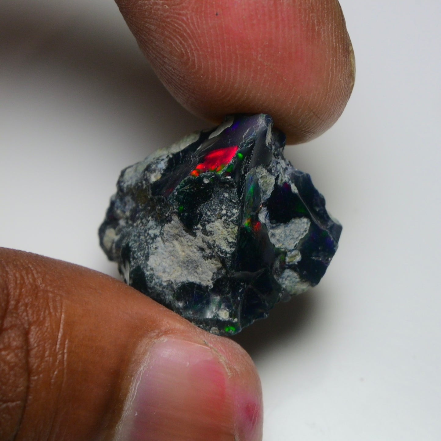 Rare Black Opal 22.40 Carats | Natural Black Ethiopian Opal Rough - Ready for Cutting & Jewelry!