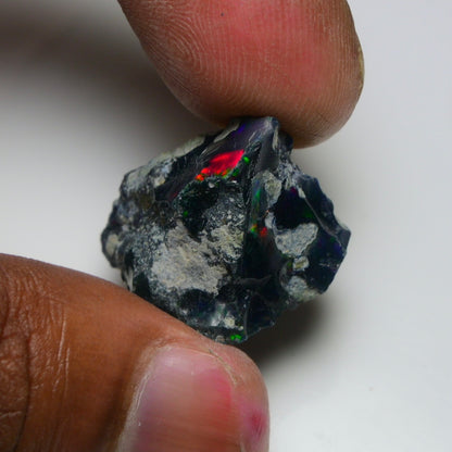 Rare Black Opal 22.40 Carats | Natural Black Ethiopian Opal Rough - Ready for Cutting & Jewelry!