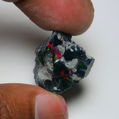 Rare Black Opal 22.40 Carats | Natural Black Ethiopian Opal Rough - Ready for Cutting & Jewelry!