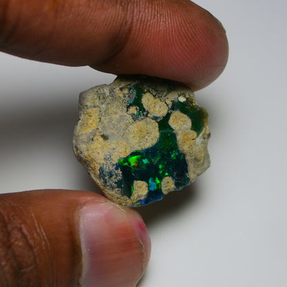 Rare Black Opal 23.30 Carats | Natural Black Ethiopian Opal Rough - Ready for Cutting & Jewelry!