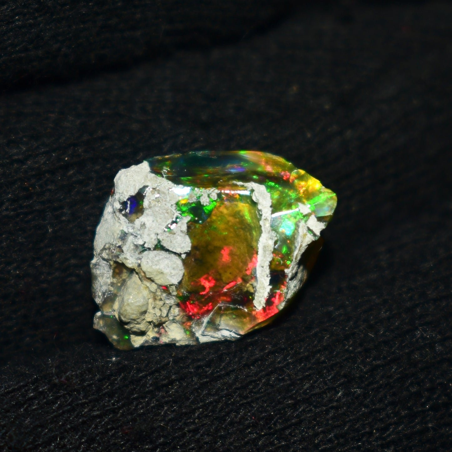 Black Opal Rough 6.95 Carats | Natural Ethiopian Opal Rough - Ready for Cutting & Jewelry | AAA Grade Opal Raw