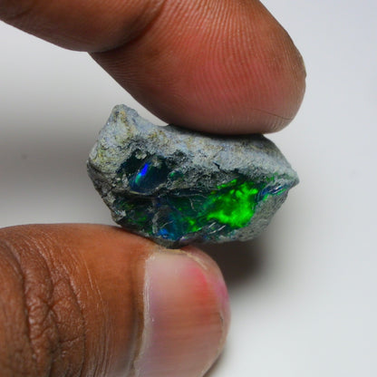 Rare Black Opal 17.65 Carats | Natural Black Ethiopian Opal Rough - Ready for Cutting & Jewelry!