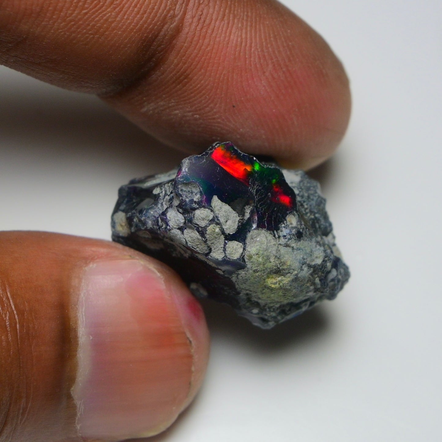 Rare Black Opal 22.40 Carats | Natural Black Ethiopian Opal Rough - Ready for Cutting & Jewelry!