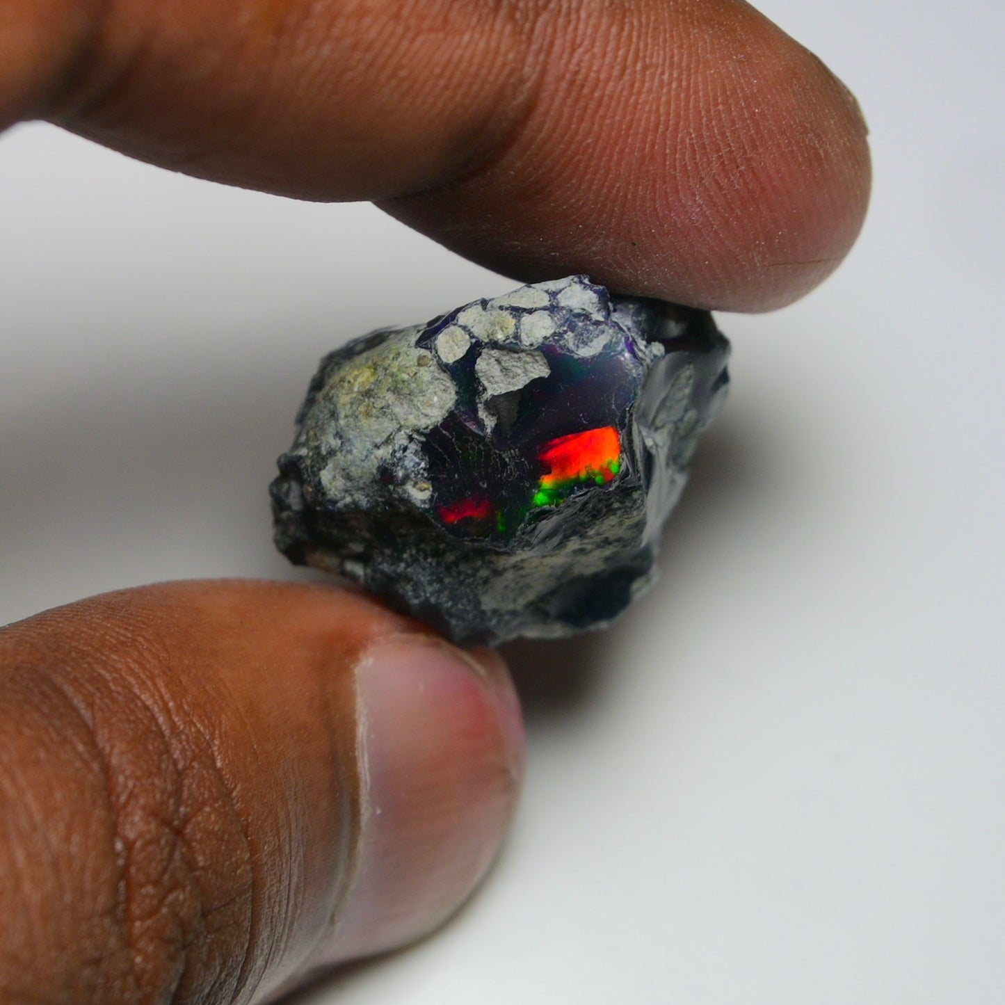 Rare Black Opal 22.40 Carats | Natural Black Ethiopian Opal Rough - Ready for Cutting & Jewelry!