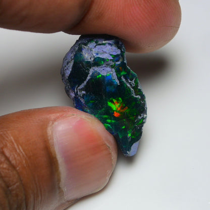 Rare Black Opal 17.90 Carats | Natural Black Ethiopian Opal Rough - Ready for Cutting & Jewelry!