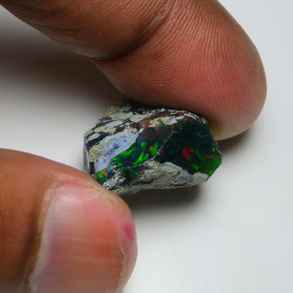 Rare Black Opal 13.70 Carats | Natural Black Ethiopian Opal Rough - Ready for Cutting & Jewelry!