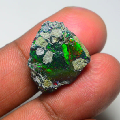 Rare Black Opal 10.70 Carats | Natural Black Ethiopian Opal Rough - Ready for Cutting & Jewelry!