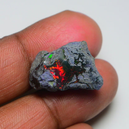 Rare Black Opal 13.00 Carats | Natural Black Ethiopian Opal Rough - Ready for Cutting & Jewelry!