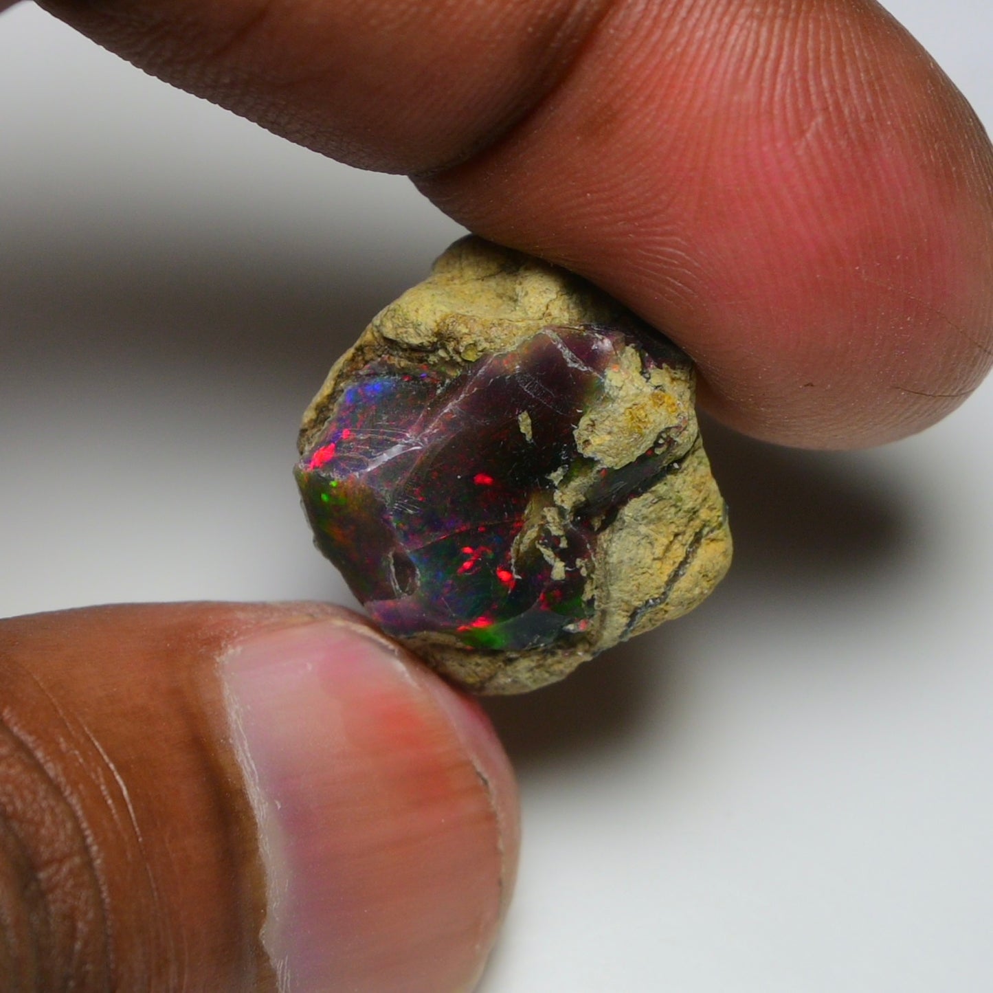 Rare Black Opal 15.85 Carats | Natural Black Ethiopian Opal Rough - Ready for Cutting & Jewelry!