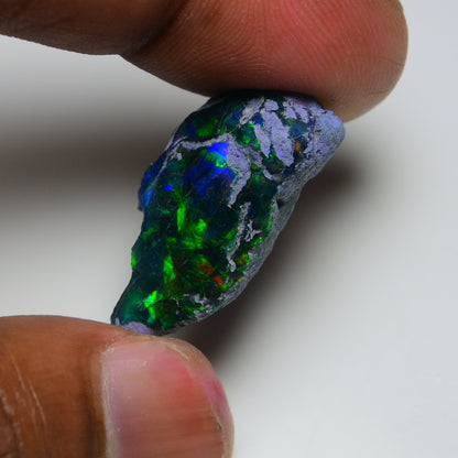 Rare Black Opal 17.90 Carats | Natural Black Ethiopian Opal Rough - Ready for Cutting & Jewelry!