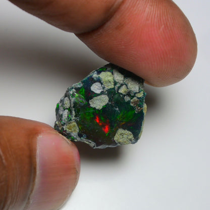 Rare Black Opal 10.70 Carats | Natural Black Ethiopian Opal Rough - Ready for Cutting & Jewelry!