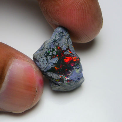Rare Black Opal 13.00 Carats | Natural Black Ethiopian Opal Rough - Ready for Cutting & Jewelry!