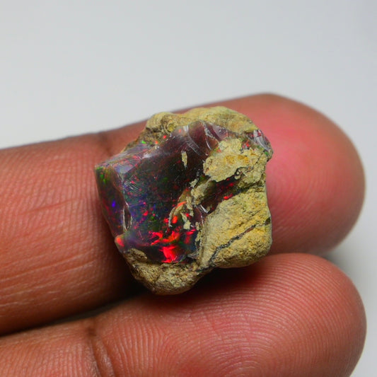 Rare Black Opal 15.85 Carats | Natural Black Ethiopian Opal Rough - Ready for Cutting & Jewelry!