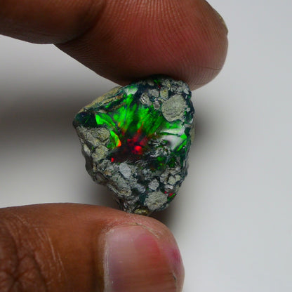 Rare Black Opal 10.70 Carats | Natural Black Ethiopian Opal Rough - Ready for Cutting & Jewelry!