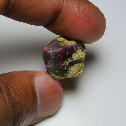 Rare Black Opal 15.85 Carats | Natural Black Ethiopian Opal Rough - Ready for Cutting & Jewelry!