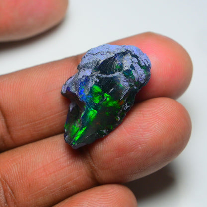 Rare Black Opal 17.90 Carats | Natural Black Ethiopian Opal Rough - Ready for Cutting & Jewelry!