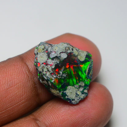 Rare Black Opal 10.70 Carats | Natural Black Ethiopian Opal Rough - Ready for Cutting & Jewelry!