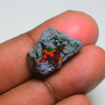 Rare Black Opal 13.00 Carats | Natural Black Ethiopian Opal Rough - Ready for Cutting & Jewelry!