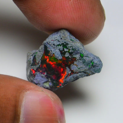 Rare Black Opal 13.00 Carats | Natural Black Ethiopian Opal Rough - Ready for Cutting & Jewelry!