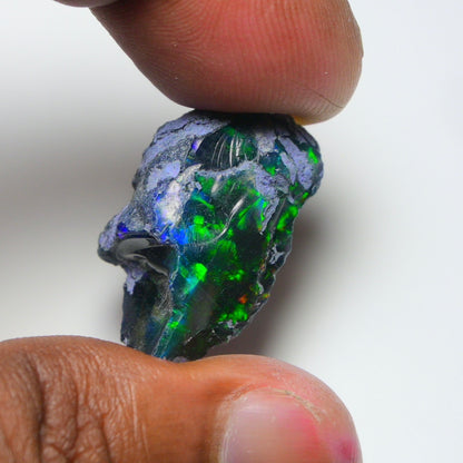 Rare Black Opal 17.90 Carats | Natural Black Ethiopian Opal Rough - Ready for Cutting & Jewelry!