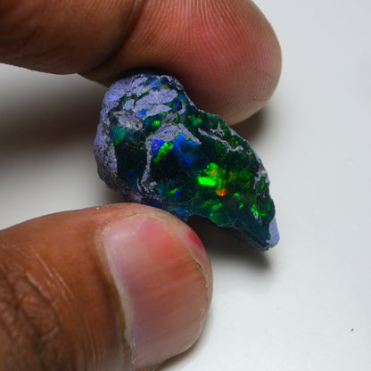 Rare Black Opal 17.90 Carats | Natural Black Ethiopian Opal Rough - Ready for Cutting & Jewelry!