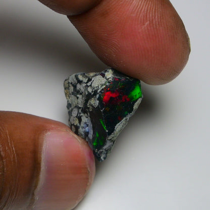 Rare Black Opal 13.70 Carats | Natural Black Ethiopian Opal Rough - Ready for Cutting & Jewelry!