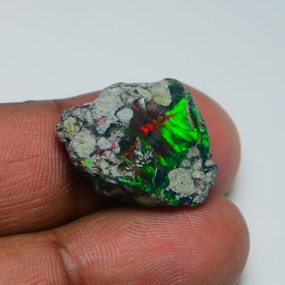 Rare Black Opal 10.70 Carats | Natural Black Ethiopian Opal Rough - Ready for Cutting & Jewelry!