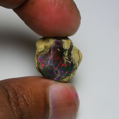 Rare Black Opal 15.85 Carats | Natural Black Ethiopian Opal Rough - Ready for Cutting & Jewelry!