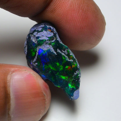 Rare Black Opal 17.90 Carats | Natural Black Ethiopian Opal Rough - Ready for Cutting & Jewelry!