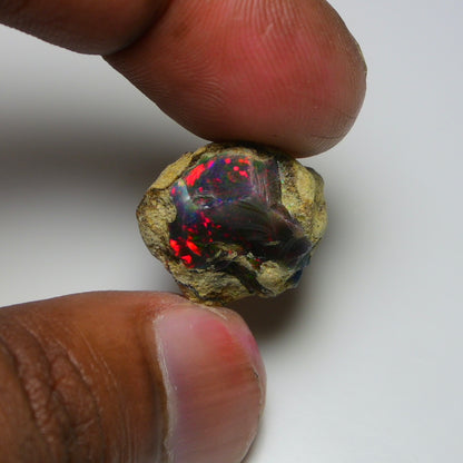Rare Black Opal 15.85 Carats | Natural Black Ethiopian Opal Rough - Ready for Cutting & Jewelry!