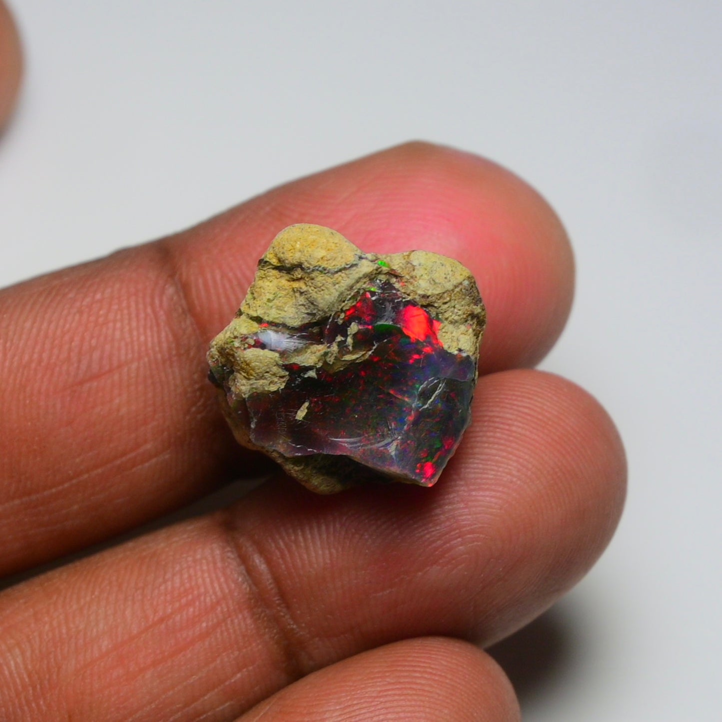 Rare Black Opal 15.85 Carats | Natural Black Ethiopian Opal Rough - Ready for Cutting & Jewelry!