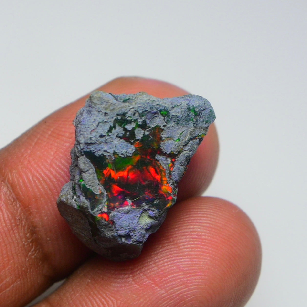 Rare Black Opal 13.00 Carats | Natural Black Ethiopian Opal Rough - Ready for Cutting & Jewelry!
