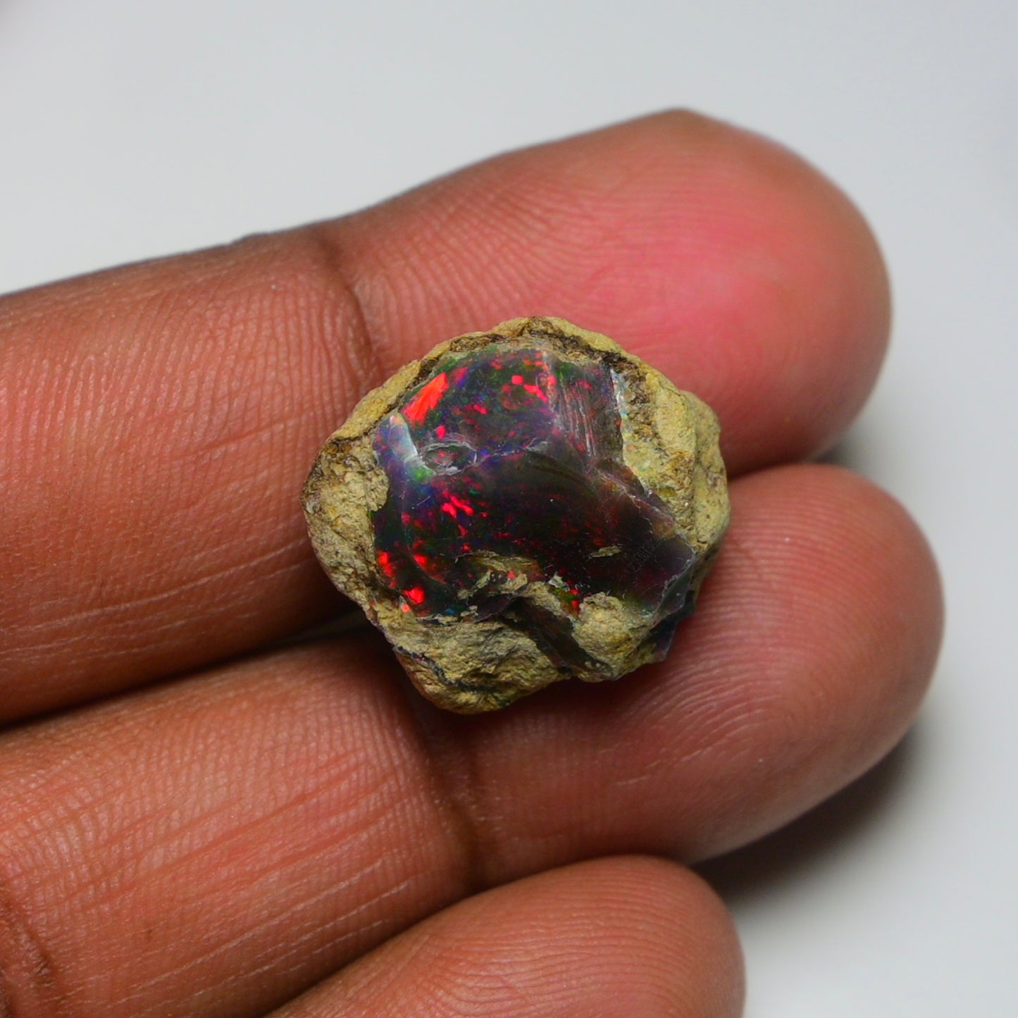 Rare Black Opal 15.85 Carats | Natural Black Ethiopian Opal Rough - Ready for Cutting & Jewelry!