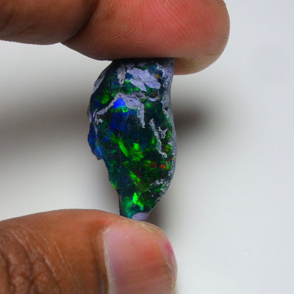 Rare Black Opal 17.90 Carats | Natural Black Ethiopian Opal Rough - Ready for Cutting & Jewelry!