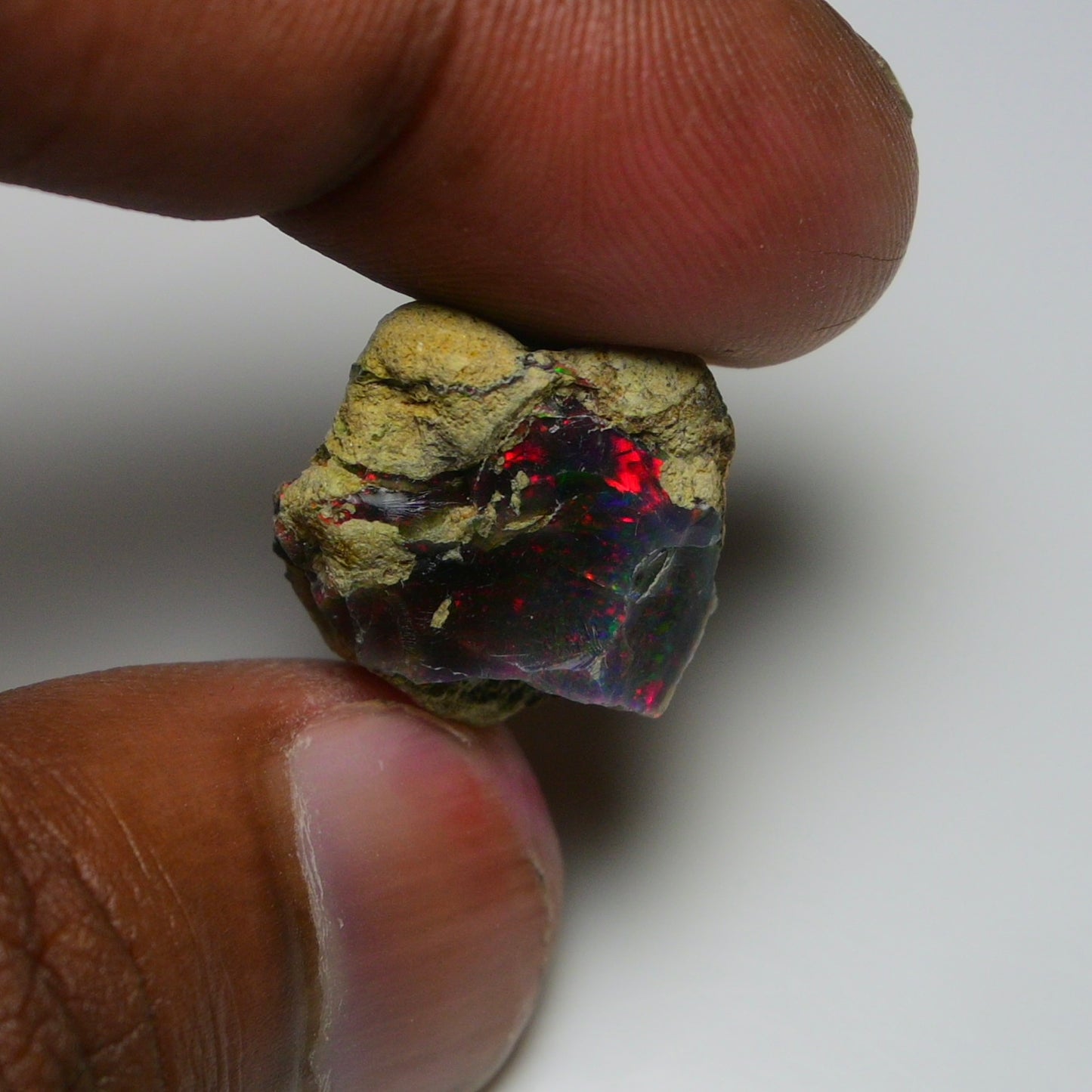 Rare Black Opal 15.85 Carats | Natural Black Ethiopian Opal Rough - Ready for Cutting & Jewelry!