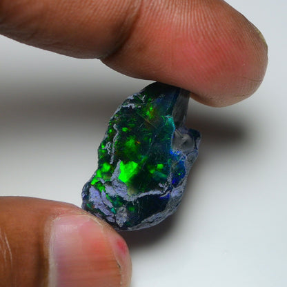 Rare Black Opal 17.90 Carats | Natural Black Ethiopian Opal Rough - Ready for Cutting & Jewelry!