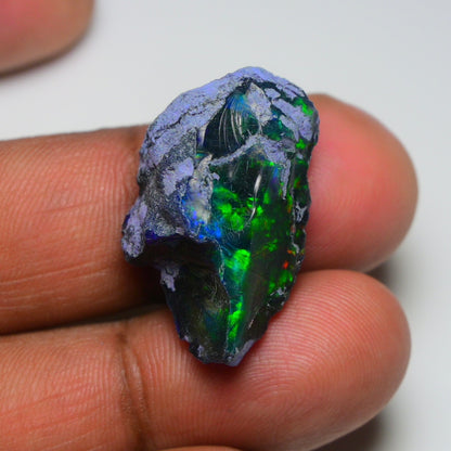 Rare Black Opal 17.90 Carats | Natural Black Ethiopian Opal Rough - Ready for Cutting & Jewelry!