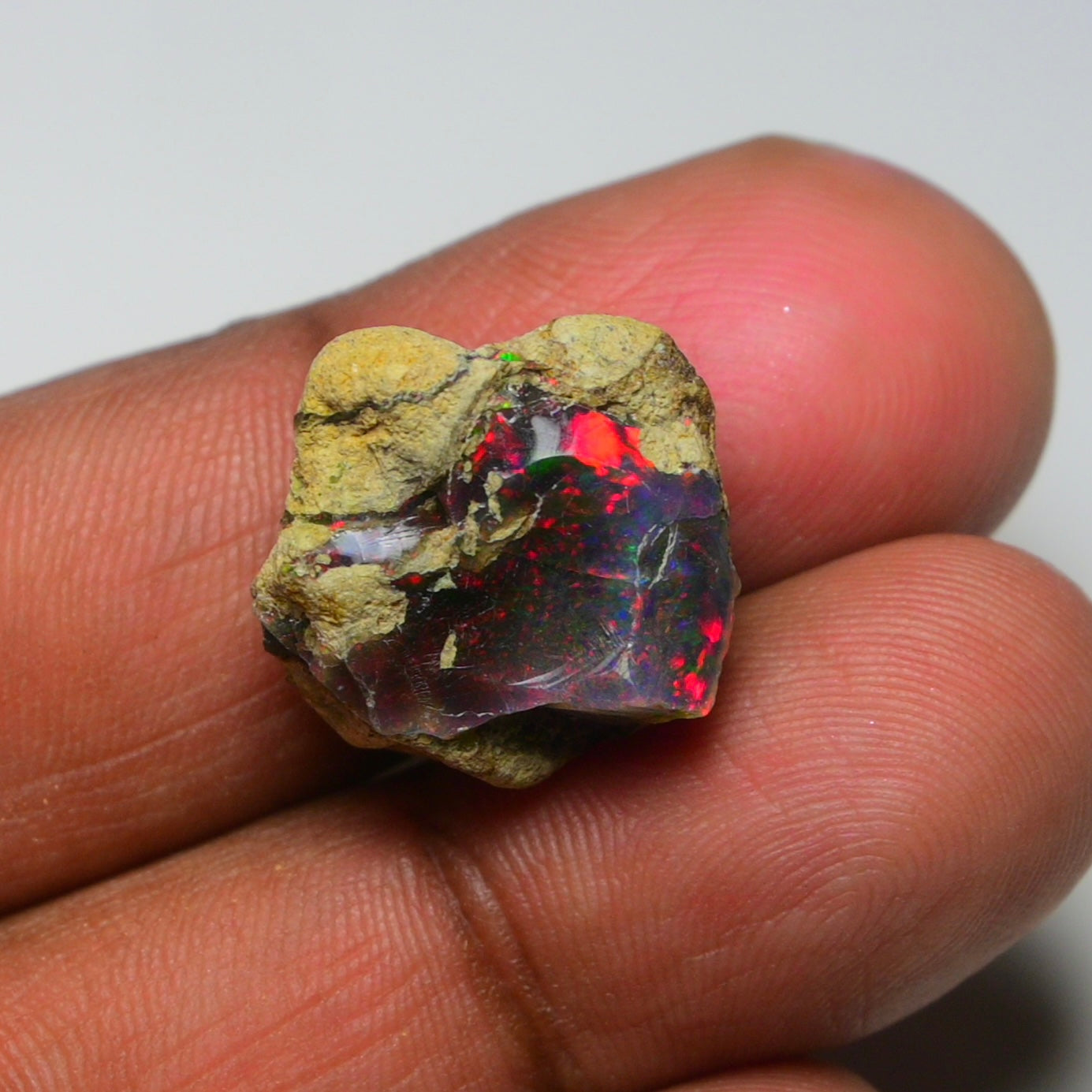 Rare Black Opal 15.85 Carats | Natural Black Ethiopian Opal Rough - Ready for Cutting & Jewelry!