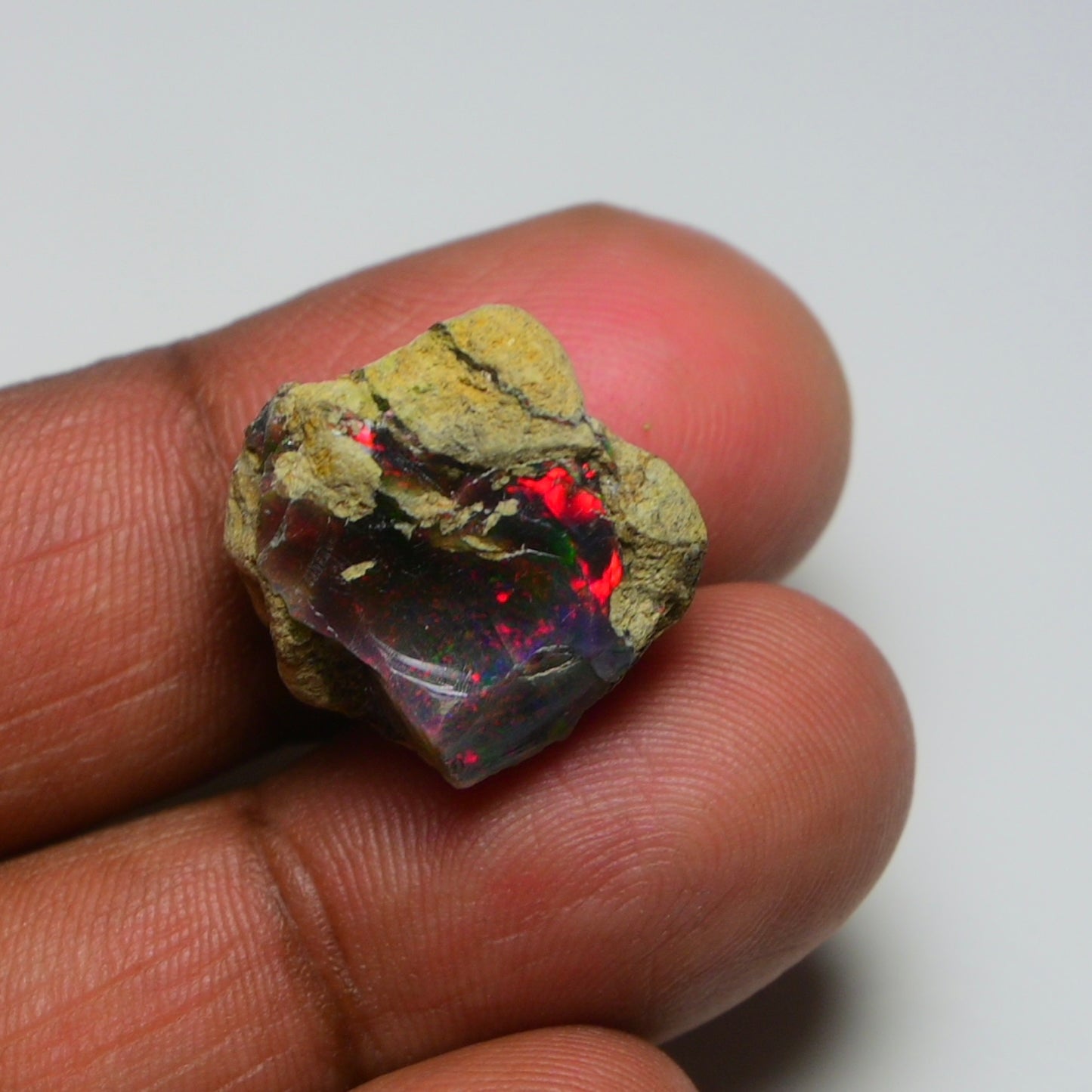 Rare Black Opal 15.85 Carats | Natural Black Ethiopian Opal Rough - Ready for Cutting & Jewelry!