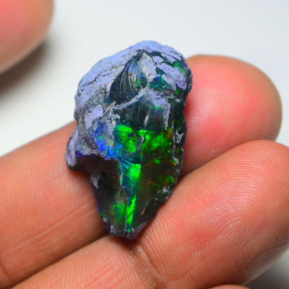 Rare Black Opal 17.90 Carats | Natural Black Ethiopian Opal Rough - Ready for Cutting & Jewelry!