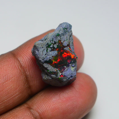Rare Black Opal 13.00 Carats | Natural Black Ethiopian Opal Rough - Ready for Cutting & Jewelry!