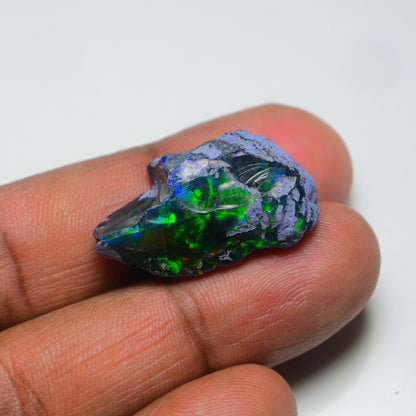 Rare Black Opal 17.90 Carats | Natural Black Ethiopian Opal Rough - Ready for Cutting & Jewelry!
