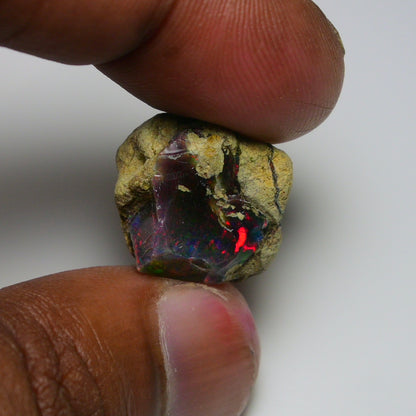 Rare Black Opal 15.85 Carats | Natural Black Ethiopian Opal Rough - Ready for Cutting & Jewelry!