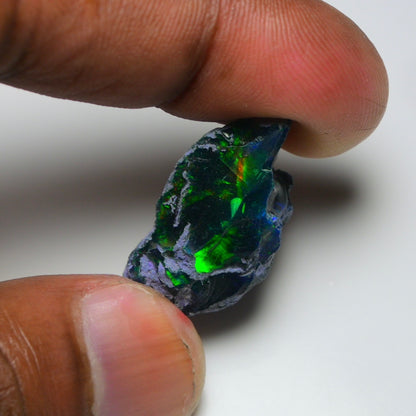 Rare Black Opal 17.90 Carats | Natural Black Ethiopian Opal Rough - Ready for Cutting & Jewelry!