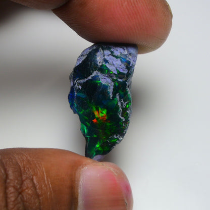 Rare Black Opal 17.90 Carats | Natural Black Ethiopian Opal Rough - Ready for Cutting & Jewelry!