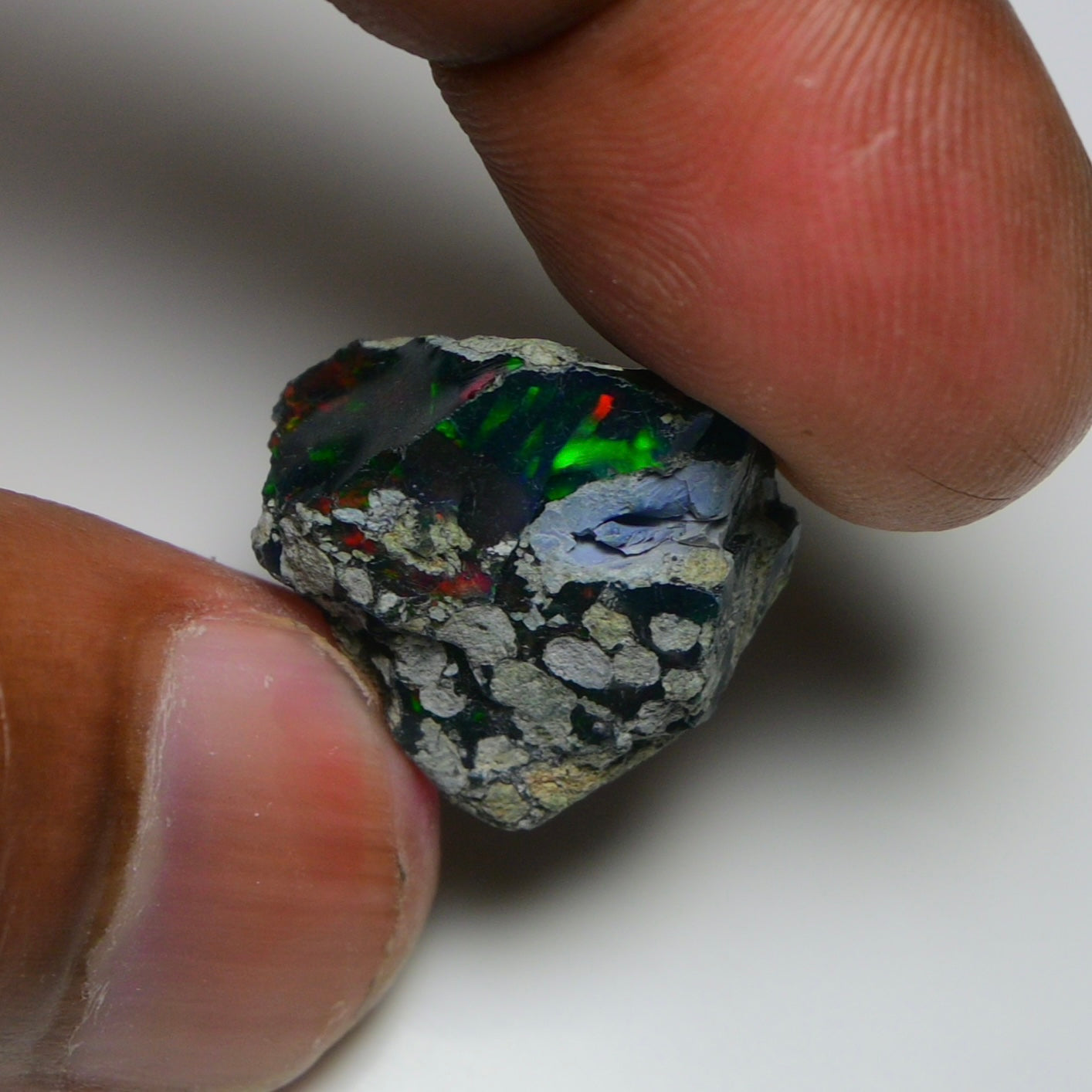 Rare Black Opal 13.70 Carats | Natural Black Ethiopian Opal Rough - Ready for Cutting & Jewelry!
