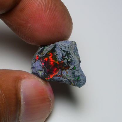 Rare Black Opal 13.00 Carats | Natural Black Ethiopian Opal Rough - Ready for Cutting & Jewelry!