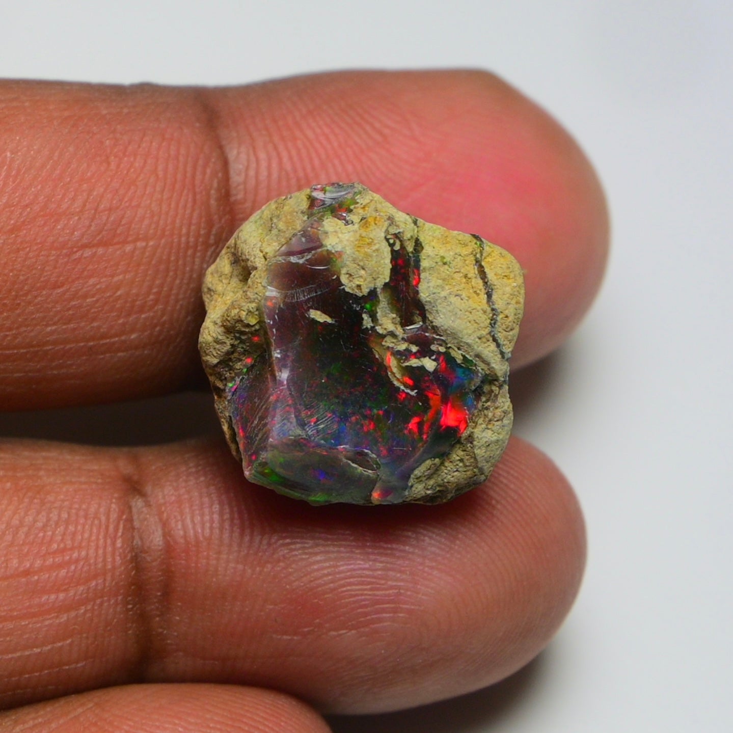Rare Black Opal 15.85 Carats | Natural Black Ethiopian Opal Rough - Ready for Cutting & Jewelry!